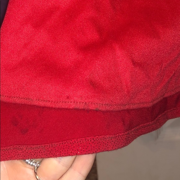 Red Jeweled Open Legged Long Prom Dress - Picture 8 of 8